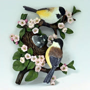 Bradford Exchange Chickadee Family Hand-Cast Resin Wall Sculpture Spring, 10