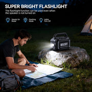 Aixiqee Bluetooth Portable Waterproof Speaker, 100W Loud Stereo with Deep Bass, IPX7 Floatable, 20H Playtime, Wireless Charging, TWS Pairing, RGB Light, Black, B100W