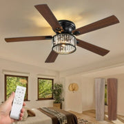 Zardon 56in Farmhouse Ceiling Fan with Light and Remote Control Quiet 6-Speed
