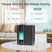 ALROCKET 8L Ultrasonic Whole House Humidifier, Warm and Cool Mist, 1000 sq ft Coverage, 80H Runtime, Quiet Operation, Black, DH-JS16
