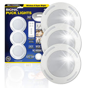 E. Mishan & Sons Inc 9308 Bell Howell Puck Lights 3-Pack LED with Remote