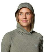 Columbia Women's PFG Uncharted Athletic Hoodie, Active Fit, Omni-Wick Moisture Management, Omni-Shade UPF 30 Protection, Cypress Heather, Small, 207039