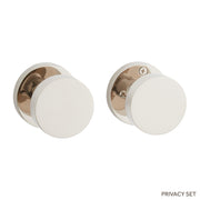EH.RO.3025.20.L/R.PNL-NB-N - Contemporary Round Knob w/spring assistance Solid Brass Privacy Interior Door Set w/ Round Escutcheon ?- No Backset - Polished Nickel