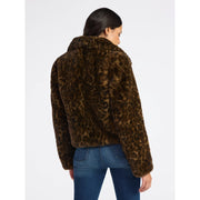 Sofia by Sofia Vergara Women's Faux Fur Chubby Jacket, Muted Leopard Dark, XL
