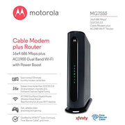 Motorola MG755010 16x4 Cable Modem Plus AC1900 Dual Band Wi-Fi with Power Boost