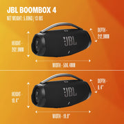 JBL Boombox 4 Portable Waterproof Bluetooth Speaker, Black, 34 Hours Playtime, AI Sound Boost, Multi-Speaker Connection