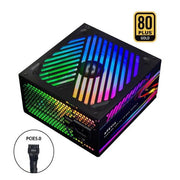 Apevia ATX-PM850W PCIe 5.0 Premier 850W 80+ Gold Certified Semi-Modular Gaming Power Supply with Active PFC and 366 RGB Light Modes