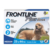 Frontline Plus for Dogs Flea and Tick Treatment Medium Breed 23-44 lbs Waterproof Topical 8 Count 72218
