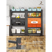 CXUZCZ 4-Tier Heavy-Duty Steel Storage Shelves, Adjustable, Rust-Resistant, Black, 63