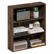 Furinno Basic 3-Tier Open Shelf Bookcase, Compact Space-Saving Design, Amber Pine, 7 x 24 x 26 in, 25074AP