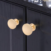 No No 10 Pack Gold Cabinet Knobs, Brushed Brass Finish, Zinc Alloy Round Drawer Handles