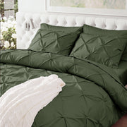 U by Bedsure Queen Comforter Set, Olive Green, 7-Piece Pinch Pleat Bedding with All Season Comforter, Sheets, Pillowcases, and Shams