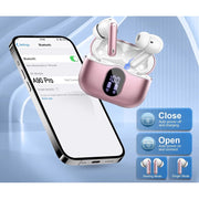 Aptkdoe A90-Rose gold1 Ear Buds with Noise Cancelling Mic, Gold Pink