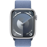Apple Watch Gen 9 Series 9 45mm Silver Aluminum - Winter Blue Sport Loop MR9F3LW/A