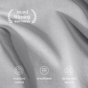 Bare Home Organic Jersey Sheet Set, 100% Organic Cotton, Deep Pocket Fitted, 3 Piece Twin XL, Light Gray