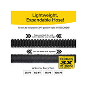 BulbHead Pocket Hose Original Silver Bullet Water Hose by BulbHead - Expandable Garden Hose