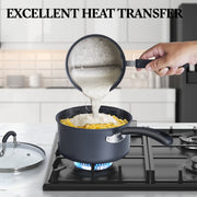 Cook N Home Professional Hard Anodized Nonstick Cookware Set, 10-Piece, Black, Oven and Dishwasher Safe, 02715