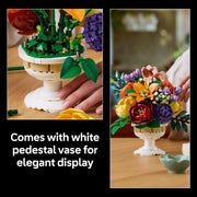 LEGO Botanicals Flower Arrangement Building Set, 14 Flowers, White Pedestal Vase, 1,161 Pieces, Ages 18+