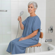 Sharper Image 1019388 Deluxe Shower Chair with Back, 350 lb Capacity, Wood Grain Finish, Adjustable Height