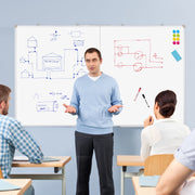 Dollar Boss Large Magnetic Double-Sided Dry Erase Whiteboard, Foldable, Aluminum Frame, Wall Mounted, 40in x 60in