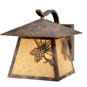 Vaxcel Lighting Whitebark Outdoor Wall Lantern, 1 Light, Olde World Patina Bronze, Rustic Pinecone Design, Amber Rust Scavo Glass, Weather-Resistant Steel, 9.75 in H, OW50593OA