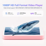 Oilsky M303 Pro MP3 MP4 Player, 80GB, 4in IPS Touchscreen, Bluetooth 5.0, WiFi, Speaker, FM Radio, Sound Recorder, Supports Up to 512GB Micro SD, Pink