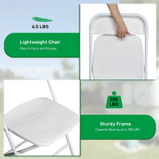 Ktaxon 10 Pack Commercial Plastic Folding Chairs, White