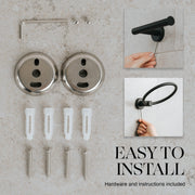 Marmolux Acc 5-Piece Matte Black Bathroom Hardware Set, SUS 304 Stainless Steel, Wall Mounted Towel Bars, Towel Ring, Toilet Paper Holder, Towel Hook, MA-S911-5BK