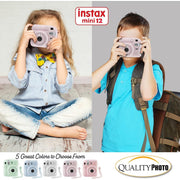 Fujifilm Instax Mini 12 Instant Camera with Case and Accessory Kit Lilac Purple 4.9 MP