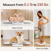 GROWNSY Digital Baby Scale Multifunctional Infant and Pet Scale 330 lb Capacity 27-Inch Platform LED Display