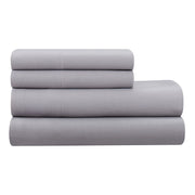 Hotel Style HS8428029490-11 4-Piece Gray Lyocell & Linen Blend Percale Bed Sheet Set, Full