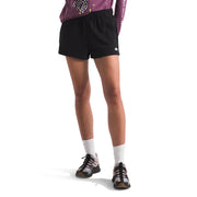 The North Face Women's Core Short, Sustainable Cotton Blend, Elastic Waistband, Slash Pockets, Black/White, Medium, NF0A890KKY41