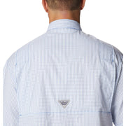 Columbia PFG Super Tamiami Short-Sleeve Button-Down Shirt - Vivid Blue Multi Gingham - XXL