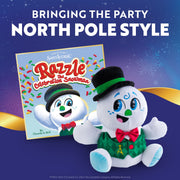 The Lumistella Company Razzle The Snowman Plush Toy and Storybook Set, 20th Anniversary Edition, Red and White, 10 in AVSNOWMAN