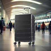 Gianna 20 Inch Hardside Expandable Luggage with TSA Lock, 360 Spinner Wheels, Black and White