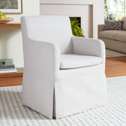 My Texas House MT6425004710007 Wren Slipcover Dining Chair with Rolling Caster Wheels, Cream Linen Fabric