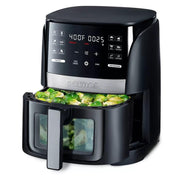 Gourmia 89110863 6-Qt Digital Window Air Fryer, FryForce 360 Technology, 12 One-Touch Presets, Guided Cooking, Black
