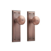 Signature Hardware SH552124ORB Hubbard Brass Interior Door Knob & Plate Set, Dummy, Brushed Bronze