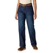 Carhartt Women's The Carpenter Lined Jean, Fleece Lined, Downpour Blue, Size 14, Mid-Rise, Loose Fit, Durable Stretch Denim, 107119