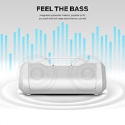 Monster 2MNSK0928W0L2 Blaster 3.0 Portable Speaker, 120W Wireless Bluetooth Speaker, IPX5 Rechargeable Waterproof Bluetooth Speaker with USB Charge Out & Aux Input, White