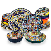 Vancasso SIMI Bohemian 24 Piece Porcelain Dinnerware Set for 6, Multicolor