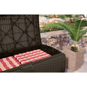 Suncast Wicker 99 Gal. Resin Deck Box-DBW9200
