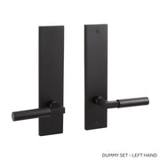 Signature Hardware EH.SSQTB.2600.42.L.BLK Tolland EH.SSQTB.2600.42.L.BLK Brass Dummy Entrance Door Plate - Lever Handle - Left Hand - No Backset - Satin Black