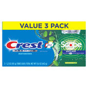 Crest Premium Plus Scope Outlast Toothpaste, Long Lasting Mint Flavor, Fluoride Protection, Whitening Formula, 5.2 oz Tubes, Pack of 3