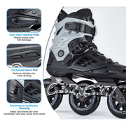 OBENSKY Knight-2 Adult Inline Speed Skates for Men & Women, 110mm Roller Blades Black&Gray