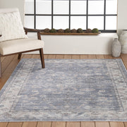 Better Homes & Gardens BH54843839171A Blue Persian 5x7 Indoor Area Rug, Machine Washable, Polyester Faux Fur, Skid-Resistant Cotton Canvas Backing