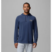 Columbia Men's PFG Wild Cast Camp Hoodie, Lightweight Sun Protection, Kangaroo Pocket, Blue Camo Patch, 2120191466M