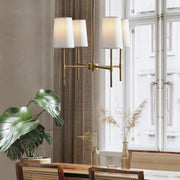 Better Homes & Gardens 65678 4-Light Chandelier Burnished Brass, Fabric Shades with Bulbs