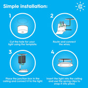 Cync Reveal HD+ Full Color 6 in. Wafer Smart LED Downlight, Color Changing, Tunable White 2000K-7000K, 16 Watts, Junction Box Included, 1 Pack, 93130935