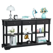 Ktaxon Modern Console Table with 3 Drawers and 3 Storage Shelves, 58